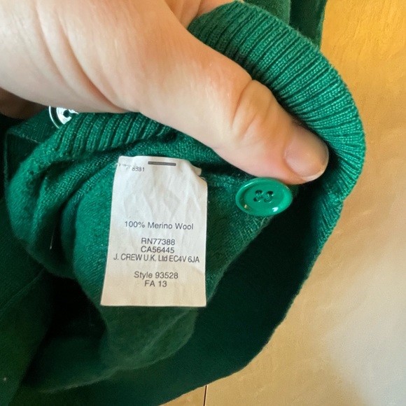 JCrew bright green merino wool cardigan - Picture 5 of 6